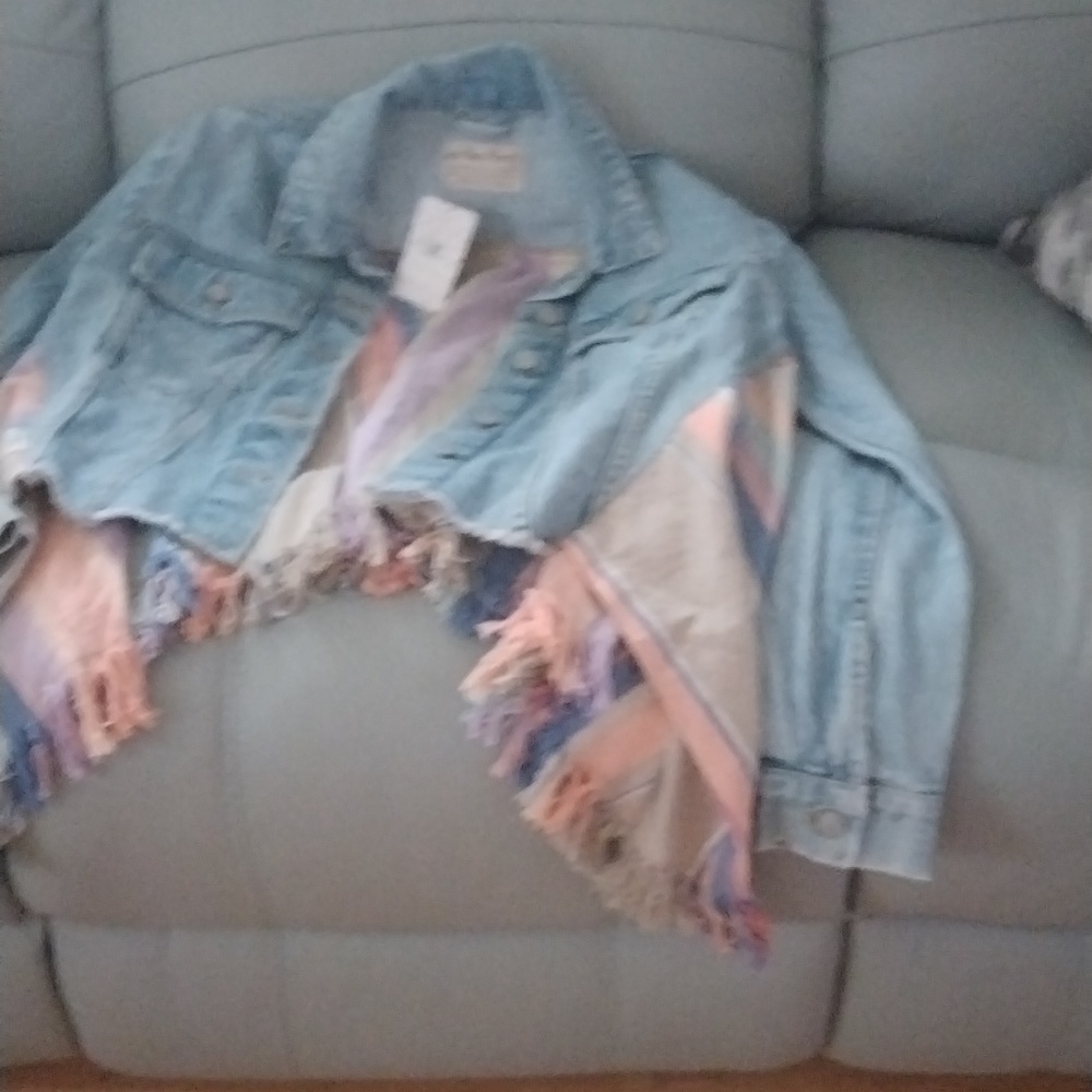 Denim swing jacket
